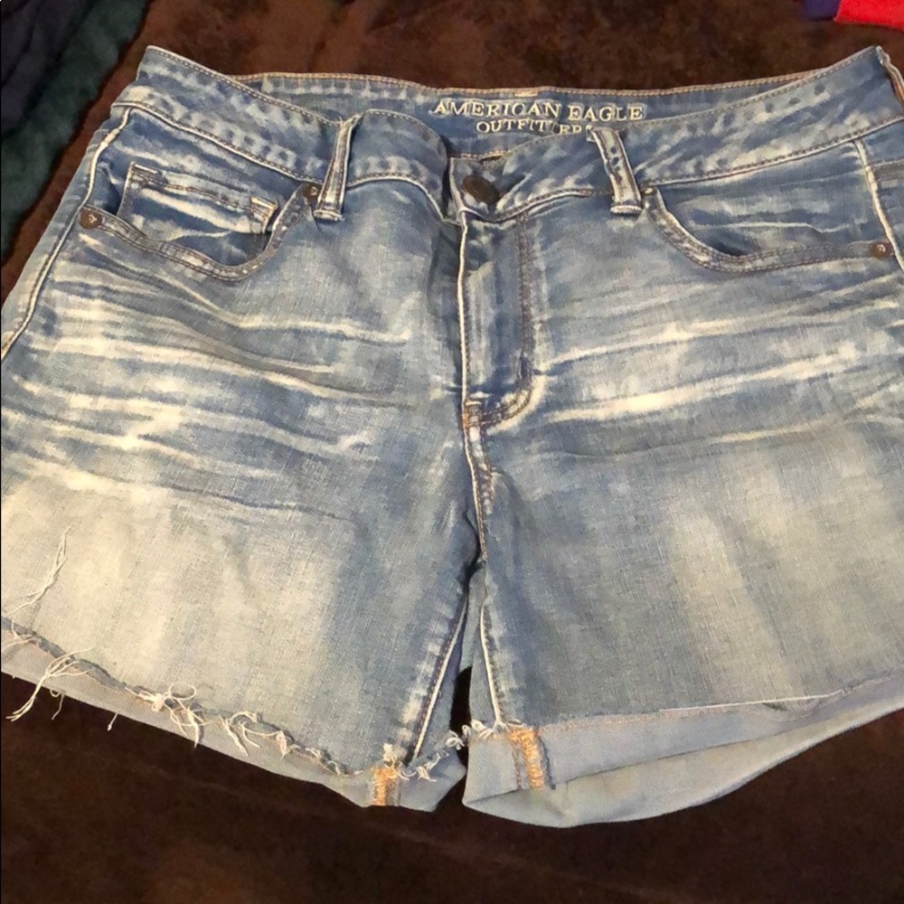 Jean shorts.
